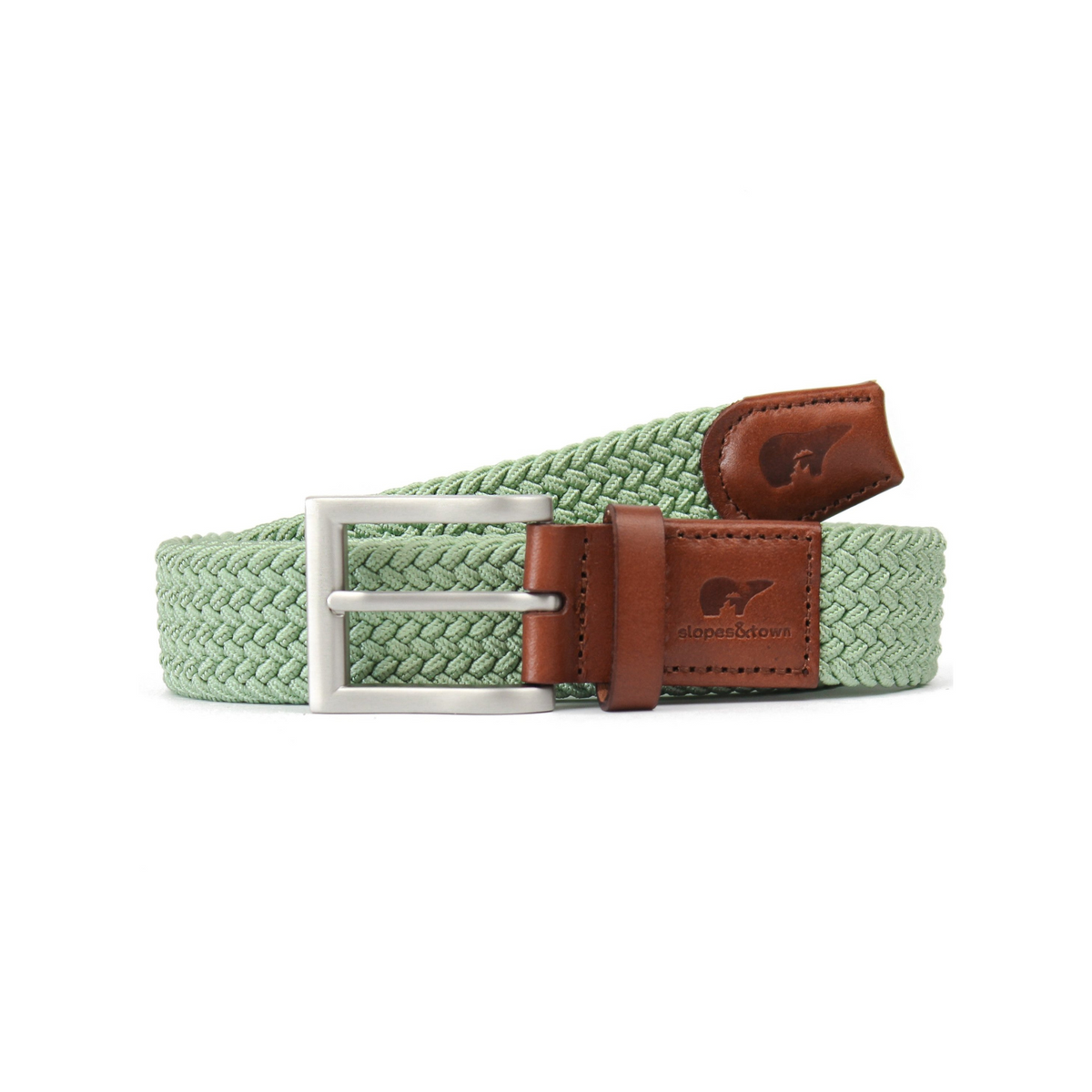Slopes&Town Sage Green Recycled Elastic Woven Belt Mark – Slopes