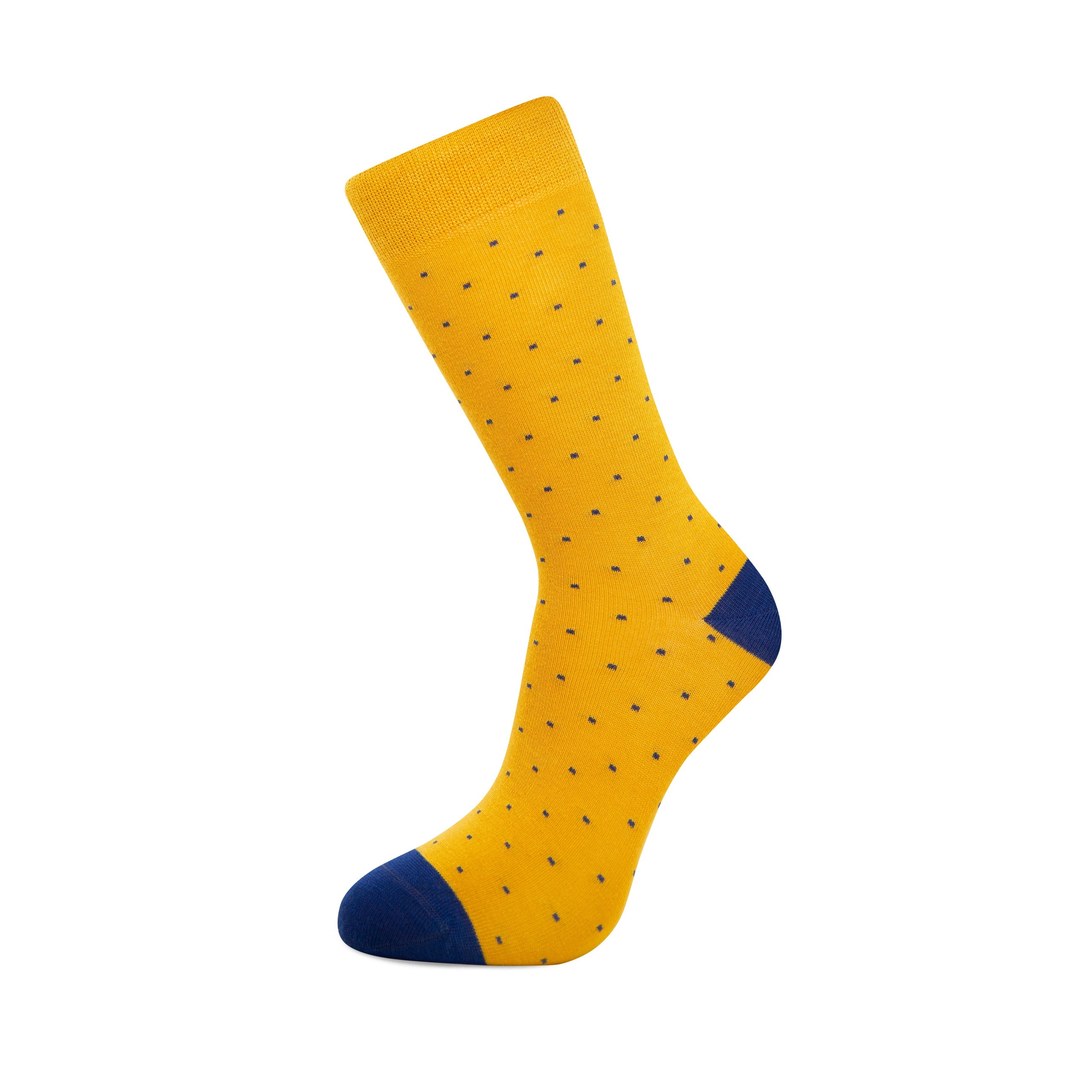 Mustard with Blue Dots