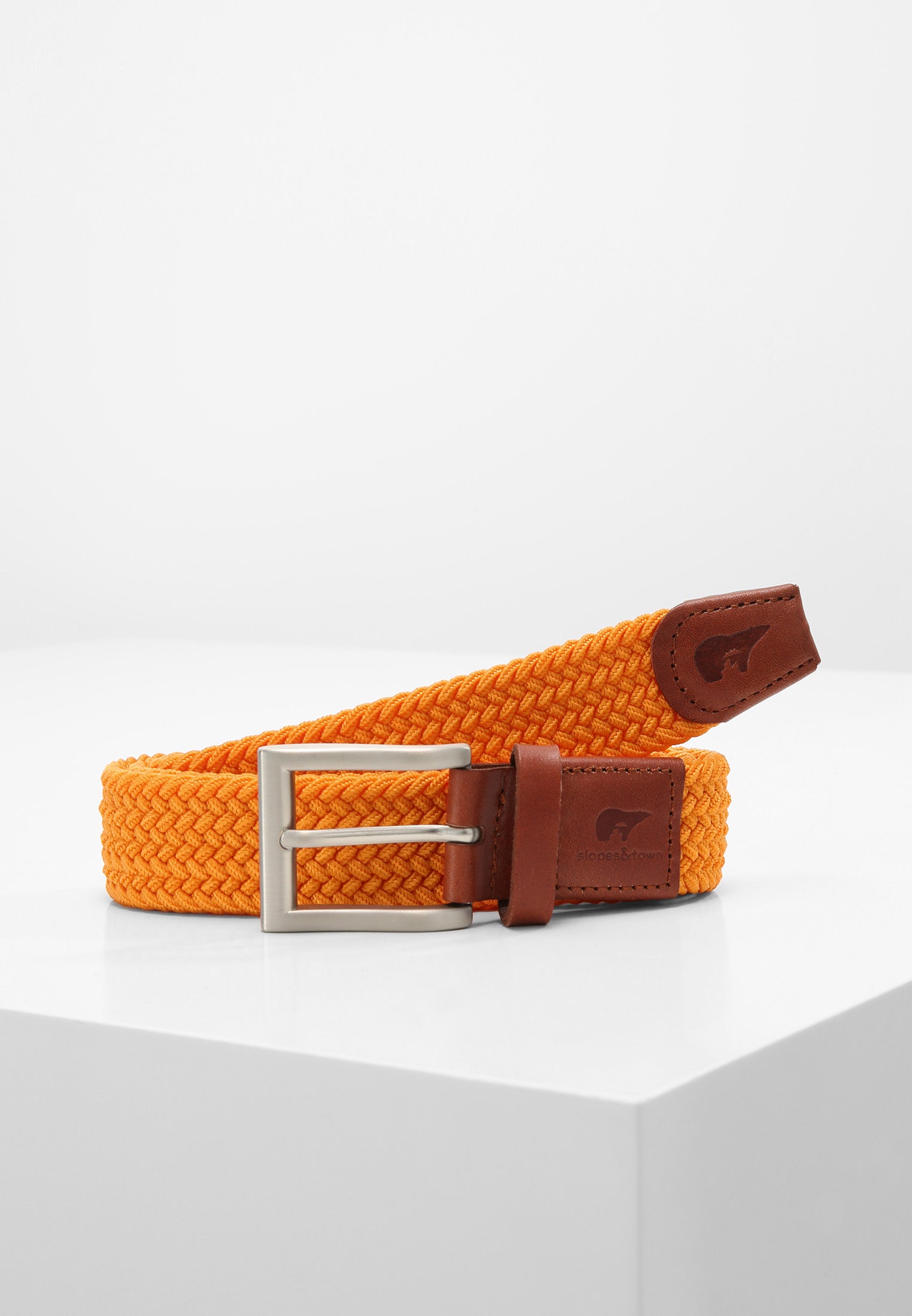 Oranje elastische heren riem Slopes Town