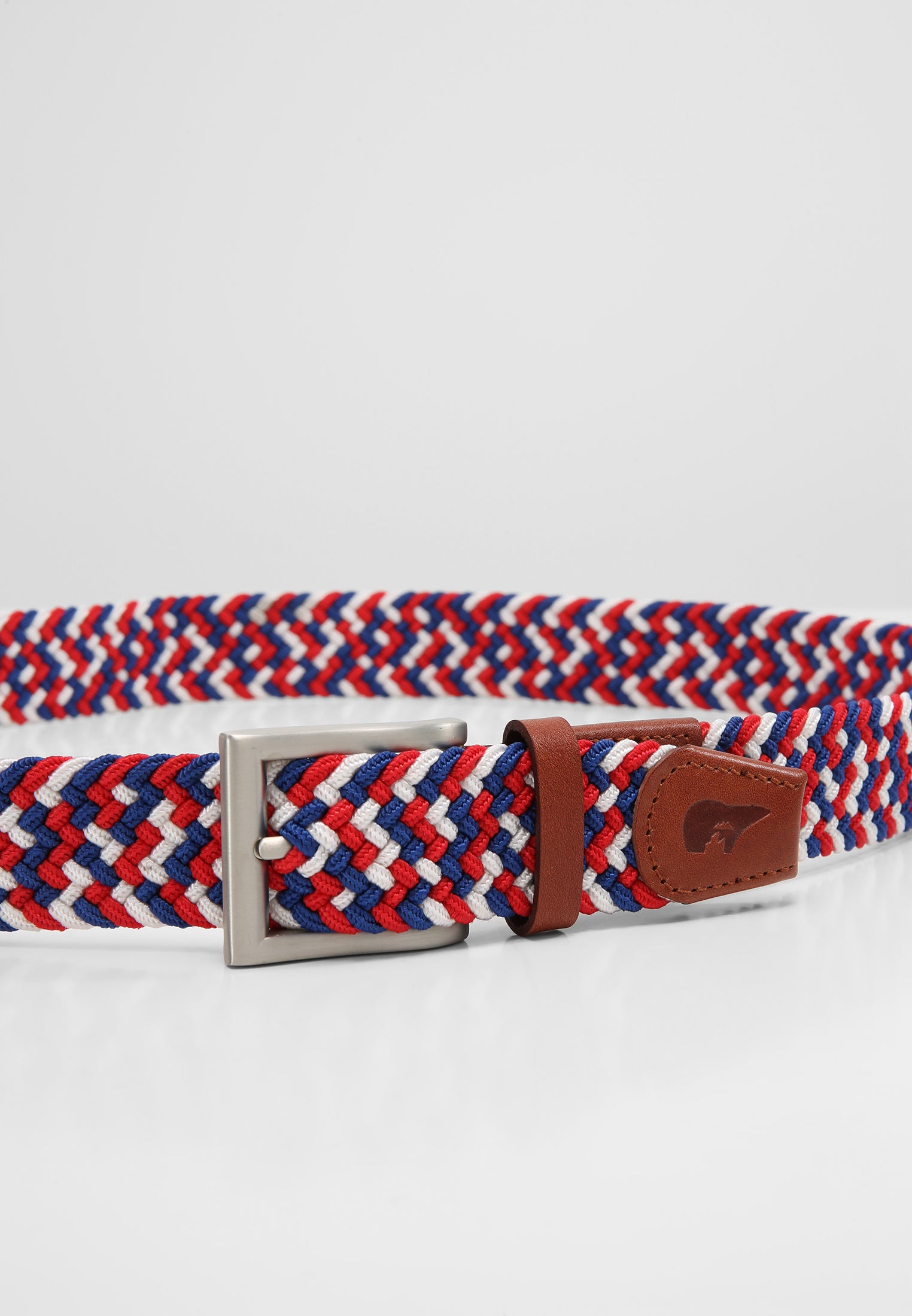 ceinture homme elastique blanc rouge et bleu Slopes Town