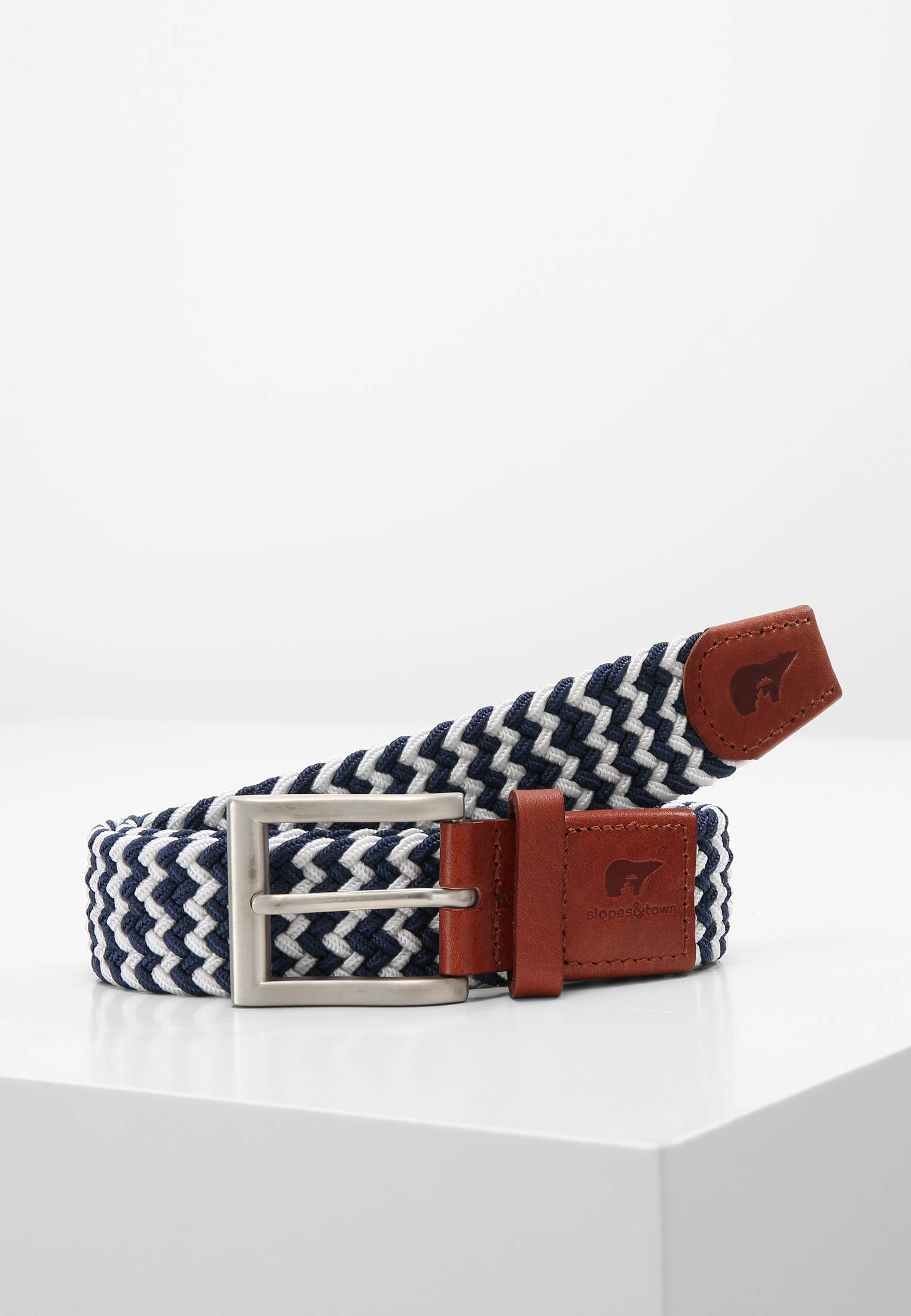 marineblauw en wit elastische heren riem Slopes Town