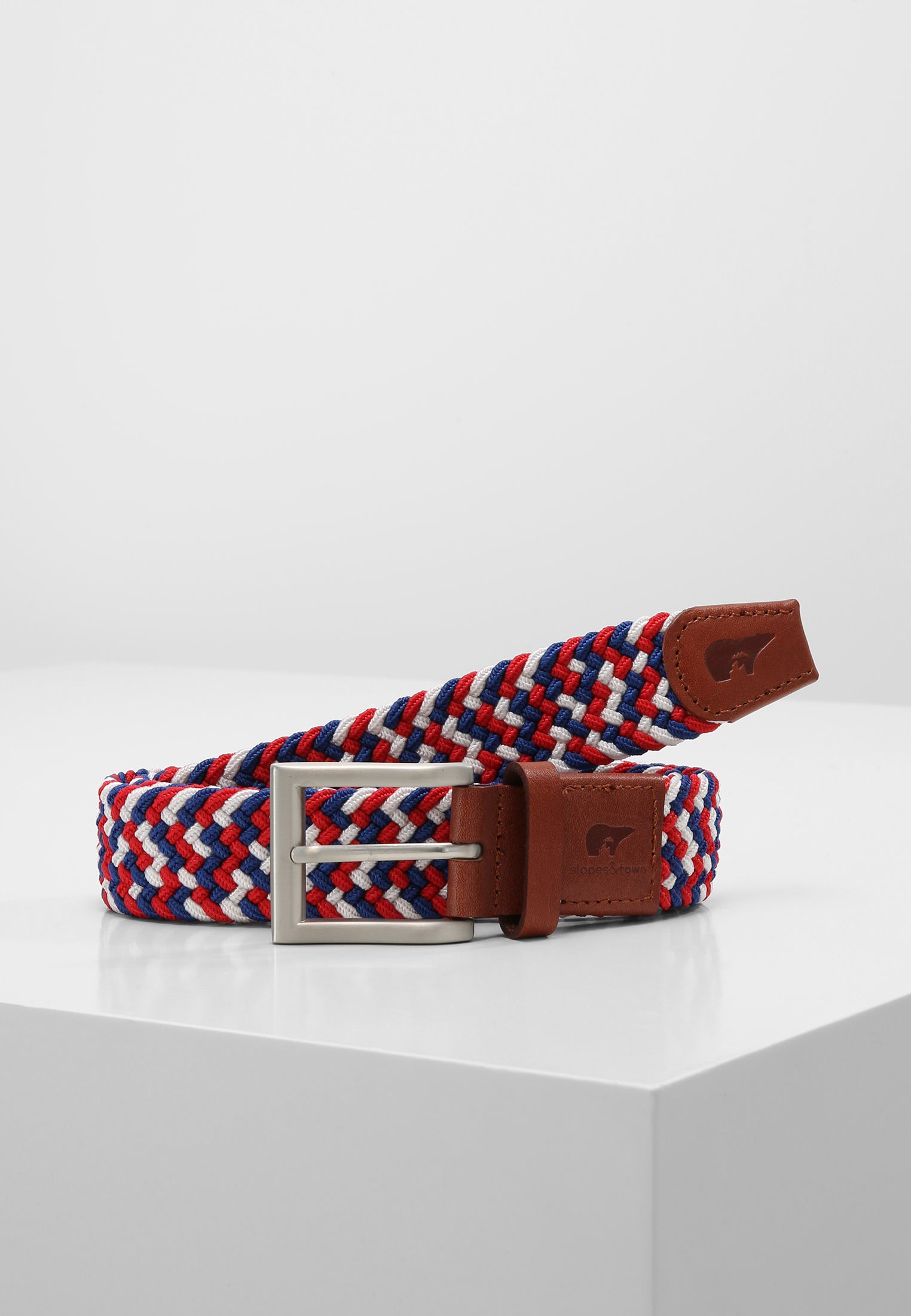 wit rood en blauw elastische heren riem Slopes Town