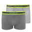 Boxers Bamboo chiné/rayures grises (pack de 2)