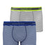 Bamboe boxershort blauw/grijze strepen (2-pack)