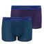 Bamboo boxer shorts burgundy/green stripes (2-pack)
