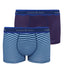 Bamboe boxershort bordeaux/lichtblauw gestreept (2-pack)